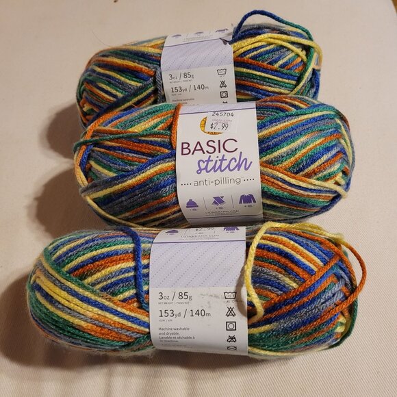 Lion Brand Basic Stitch Lot 3 Robinwood 207 Wash Dry 153 Yards 3 Oz 100% Acrylic - Picture 1 of 5